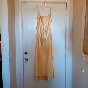 Formal silk shantung maxi dress, custom made! Size 8, yellow. Worn once.